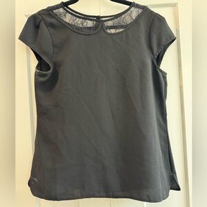 Elegant Black Lace Detail Top loft